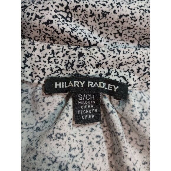 Hilary Radley Shirt Ladies Small‎ White Black Capped Sleeve V-Neck - Picture 5 of 7